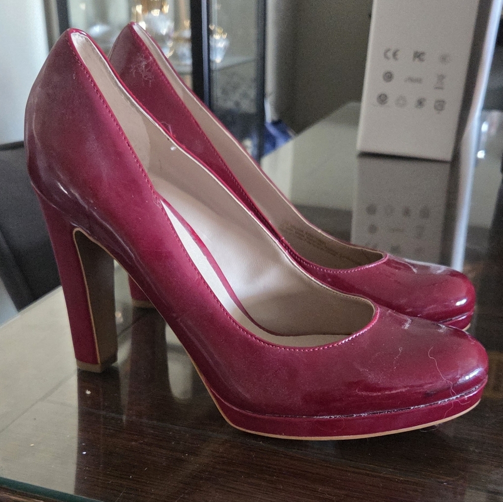 Franco Sarto Red Patent Leather Heels
